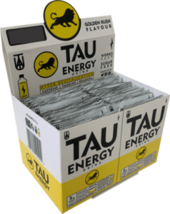 TAU Energy Drink Golden Rush Flavour Sugar Free Skillet 48's