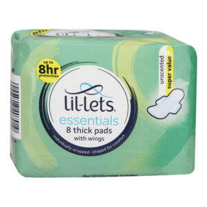 LiL Lets Sanitary Pads Essential Unscented 8s